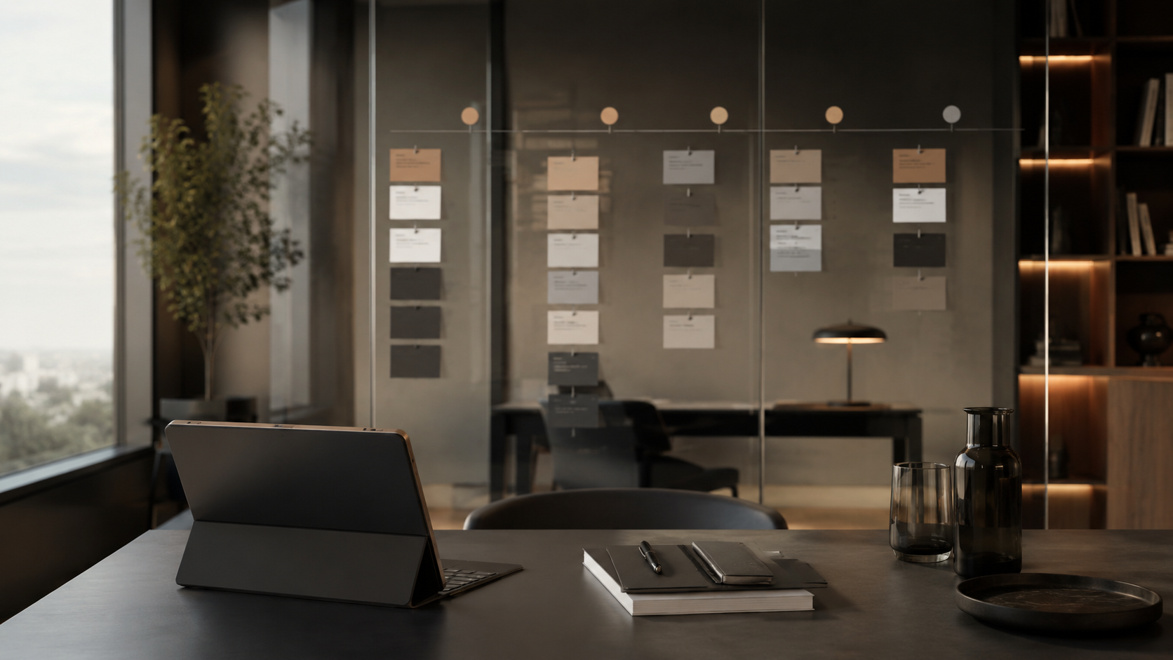 Executive search office workspace